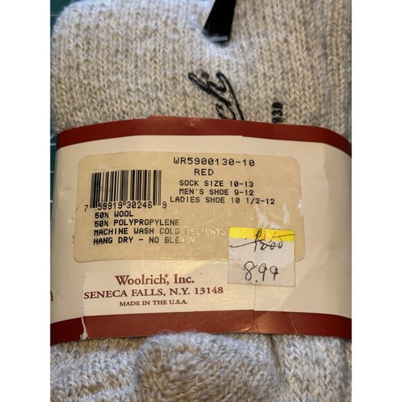 Woolrich Hunting Socks Mens 10-13 Wool/Polypropylene Blend Warm & Cozy Red Heath - Picture 3 of 3